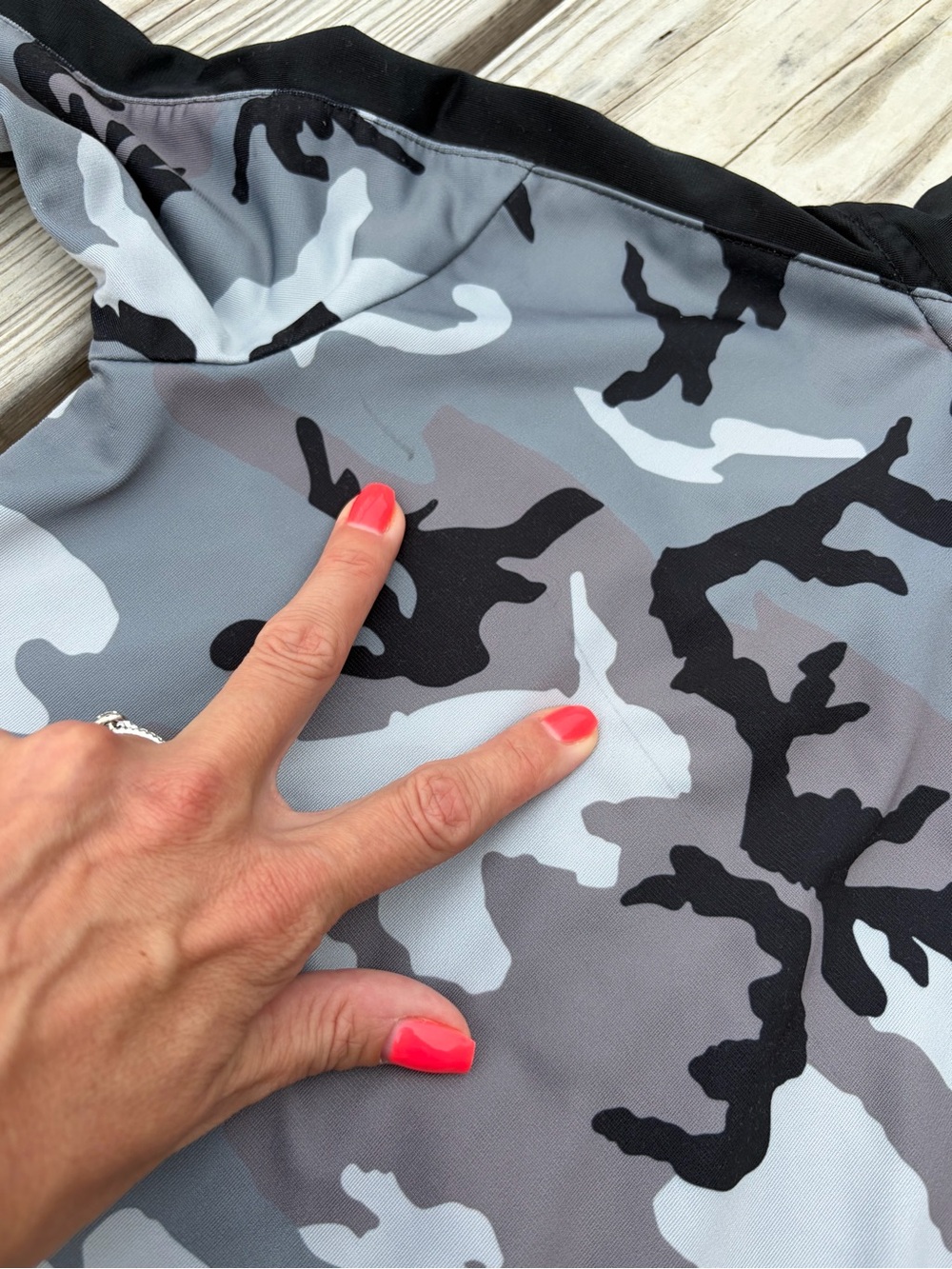 Air Jordan Nike Boys Gray Camouflage Polyester Jacket Size Large 6-7 Years Flaw - Picture 11 of 11